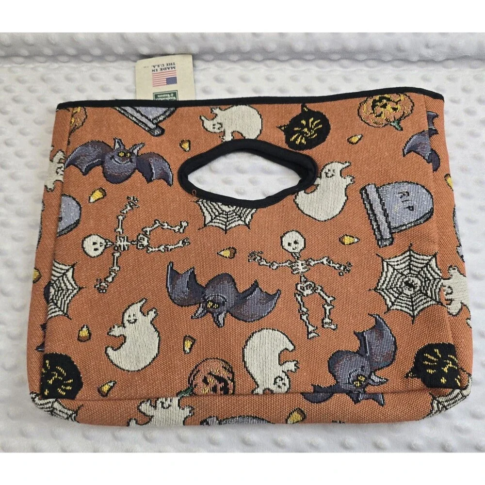 Vintage Halloween Purse Bag Jacquard Woven USA NWT Manual Woodworkers & Weavers